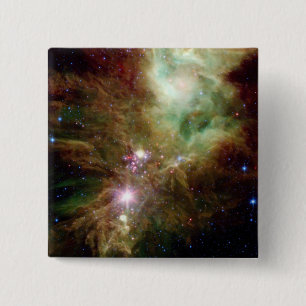 Neugeborene Sterne im Weihnachtsbaum-Cluster Button