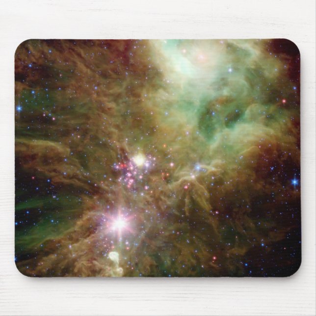 Neugeborene Sterne im Weihnachtsbaum-Cluster Mousepad (Vorne)