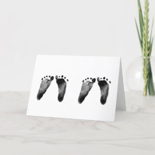 Neugeborene Twins Footprints Karte