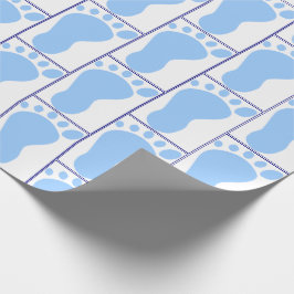 Neugeborener Baby Boy Blue Foot Eindruck Geschenkpapier
