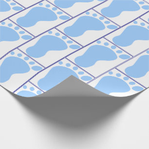 Neugeborener Baby Boy Blue Foot Eindruck Geschenkpapier