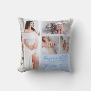 Neugeborener Baby Boy Blue Foto Keepake Kissen