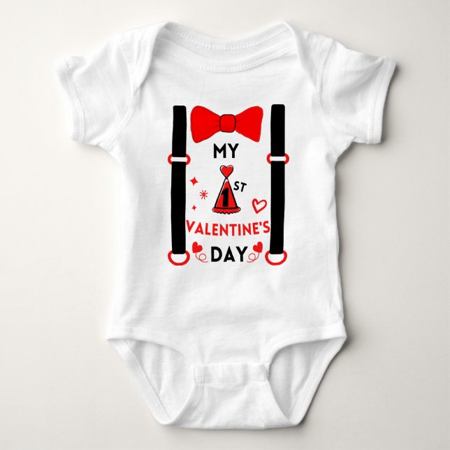 Neugeborener Säugling Baby My First Valentine Baby Strampler (Vorderseite)