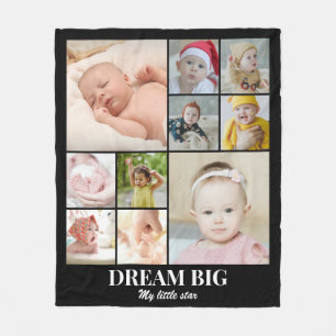 Neugeborenes Baby Kinder Familienfoto Collage 10 B Fleecedecke
