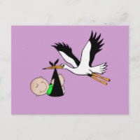 Neugeborenes Baby & Stork