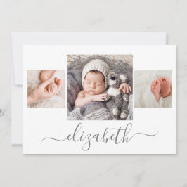 Neugeborenes Foto Collage Birth Ankündigung