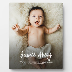 Neugeborenes Foto Name Skriptgeburtsdaten Fotoplatte