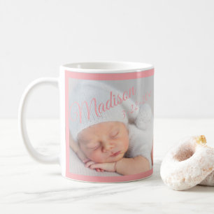 Neugeborenes Foto Typografie Pink Kaffeetasse