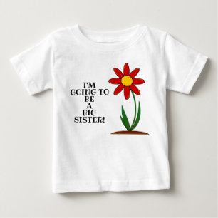 Neugeborenes große Schwester Blumen Kinder T-Shirt