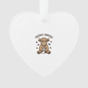 Neugeborenes Highland-Kalb Baby-Ankündigungsdesign Ornament