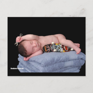 Neugeborenes Skateboard Baby Postkarte
