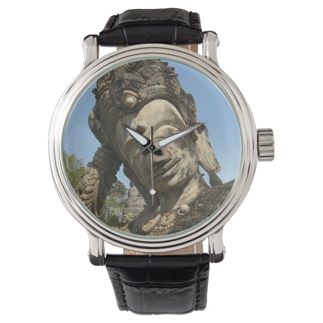 Neugestaltung Buddha ... Nong Khai, Isan, Thailand Armbanduhr (Vorderseite)