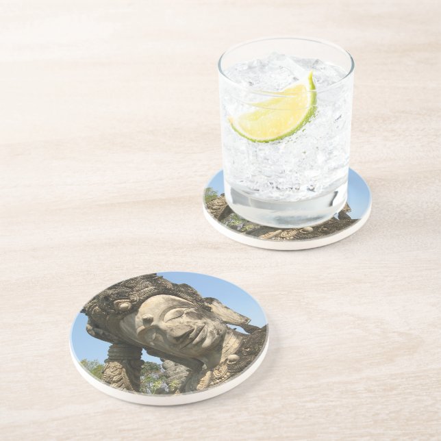 Neugestaltung Buddha ... Nong Khai, Isan, Thailand Getränkeuntersetzer (Seite)