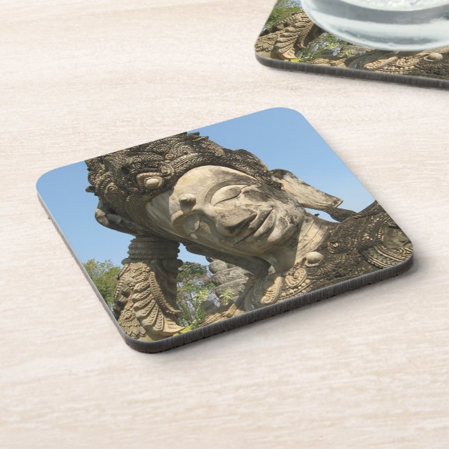 Neugestaltung Buddha ... Nong Khai, Isan, Thailand Getränkeuntersetzer (Linke Seite)