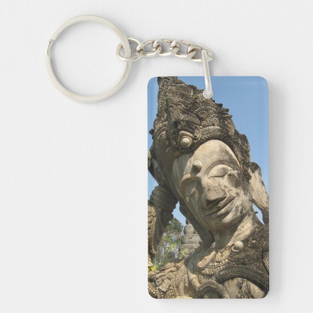 Neugestaltung Buddha ... Nong Khai, Isan, Thailand Schlüsselanhänger (Vorderseite)