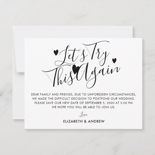 Neugestaltung des Plans für die Hochzeitverlängeru Ankündigung (Vorderseite)