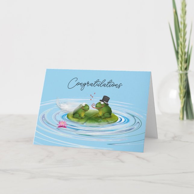 Neugezogene Frösche auf Lily Pad Karte (Vorderseite)