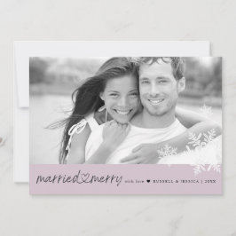 Neugezogenes Foto Verheiratet und komisch flach Feiertagskarte