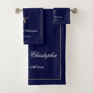 Neugezogenes Geschenk Modernes Monogramm Initial C Badhandtuch Set