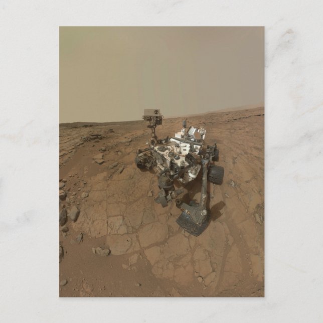 Neugier auf der Oberfläche der Mars. Postkarte (Vorderseite)
