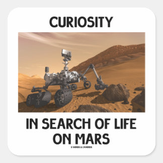 Neugier auf der Suche nach Leben auf Mars Mars Rov Quadratischer Aufkleber
