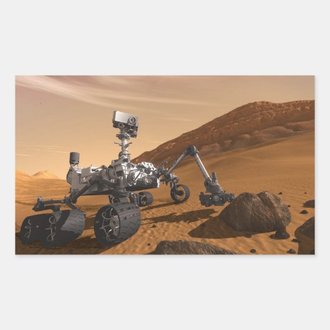Neugier: Die nächsten Mars Rechteckiger Aufkleber (Vorderseite)