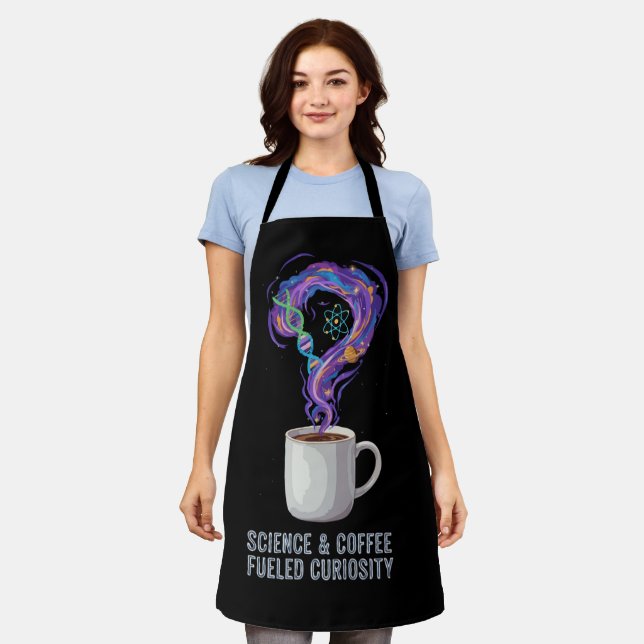 Neugier durch Wissenschaft und Kaffee Schürze (Getragen)