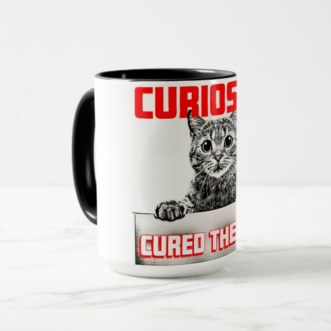 Neugier heilte die Katze Tasse (Vorderseite Links)