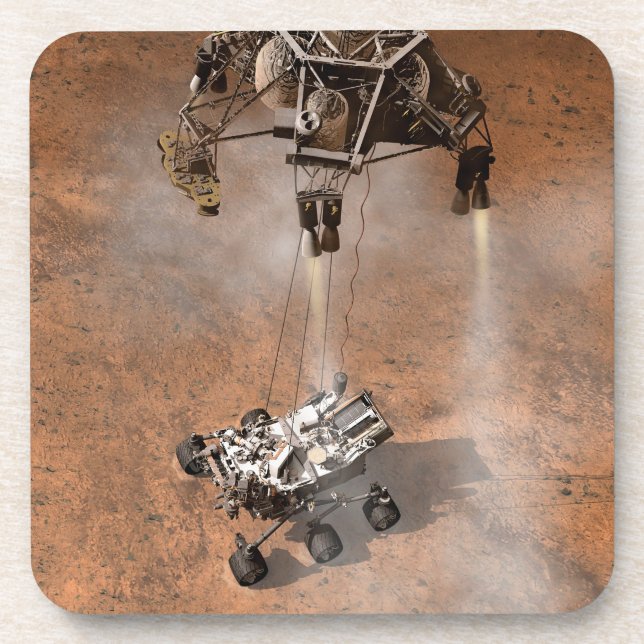 Neugier Rover Landing auf der Marsfläche. Getränkeuntersetzer (Vorderseite)