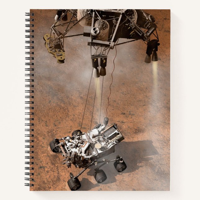 Neugier Rover Landing auf der Marsfläche. Notizbuch (Vorderseite)