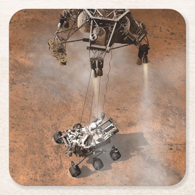 Neugier Rover Landing auf der Marsfläche. Rechteckiger Pappuntersetzer (Vorderseite)