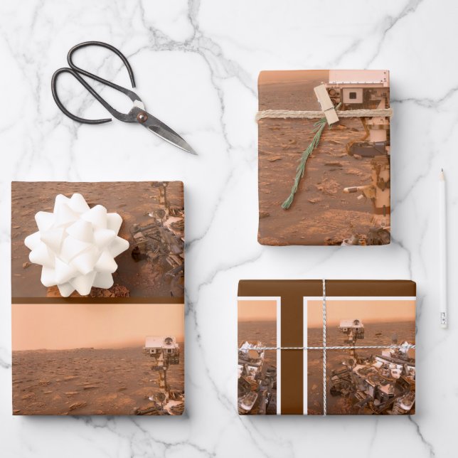 Neugier Rover Mars Dusty Selfie auf dem Monte Shar Geschenkpapier Set (Vorderseite)