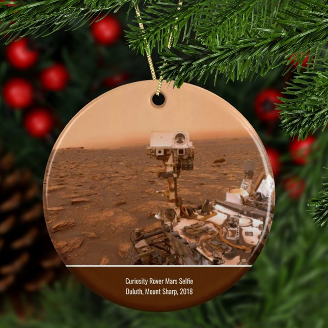 Neugier Rover Mars Mount Sharp Selfie Weihnachten Keramik Ornament (Von Creator hochgeladen)