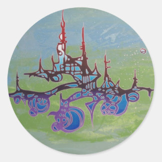 Neugier Runder Aufkleber