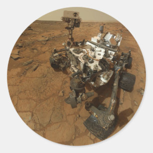 Neugier und Selbstporträt der Mars Runder Aufkleber