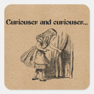 Neugierde und Neugierige auf Key abgestimmt Quadratischer Aufkleber