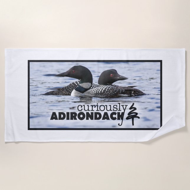 Neugierig Adirondack Badetuch (Loons) (Vorderseite)