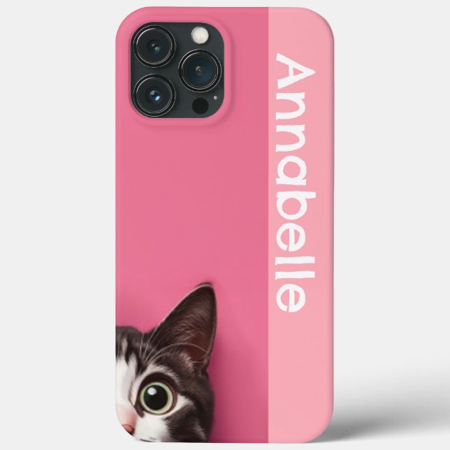 Neugierig auf Kitty Pink Case-Mate iPhone Hülle (Rückseite)