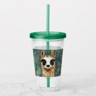 Neugierig Baby Llama Funny Acrylic Tumbler Acryltrinkbecher