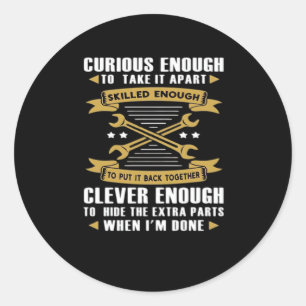 Neugierig genug, um es als Geschicklichkeit wahrzu Runder Aufkleber