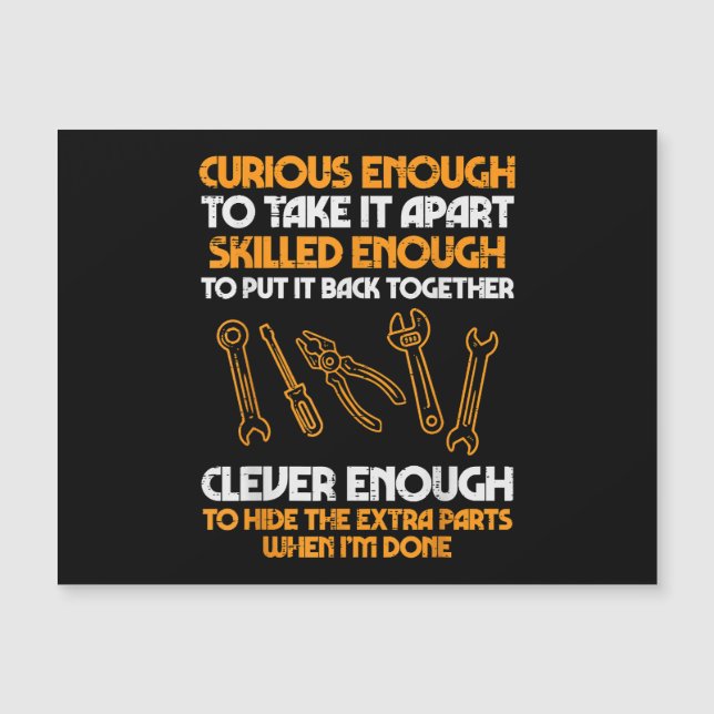 neugierig genug, um es mitzunehmen Autogarage Auto Magnetkarte (Vorderseite)