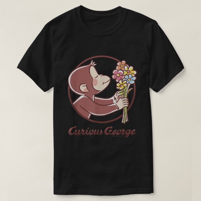 Neugierig George Blume Bouquet Poster T-Shirt (Design vorne)