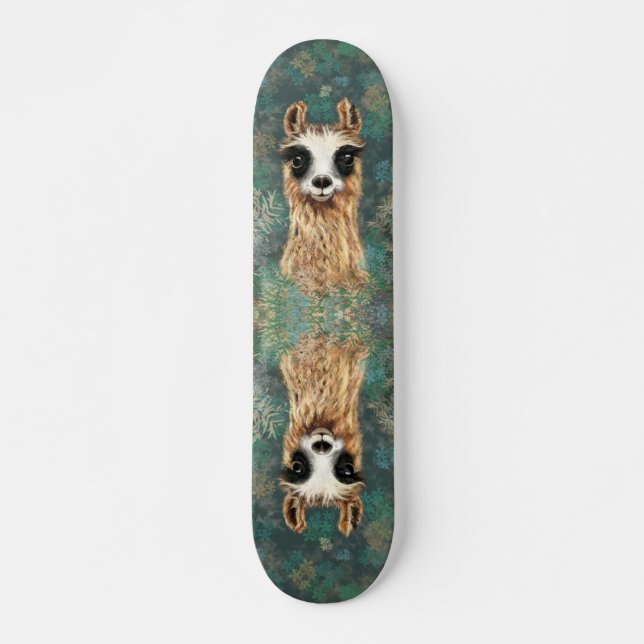 Neugierig Llama Skateboard Funny (Vorne)