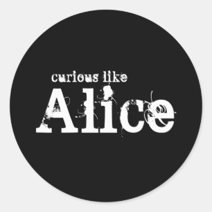 Neugierig wie Alice Black Sticker