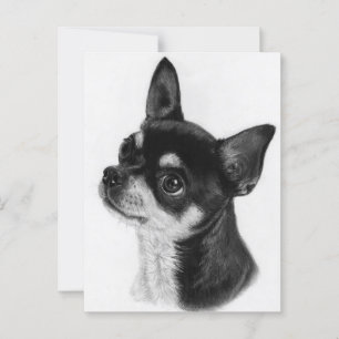 Neugierige Augen - Handgemalt Chihuahua Postkarte