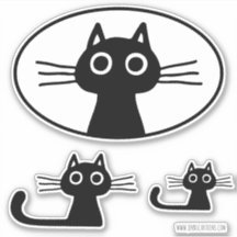 Neugierige Black Kitty Cat | Fun Cat Lover Sticker