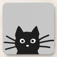 Neugierige Black Kitty Cat| Funny Animal Art