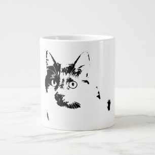 Neugierige Cat Ink Portrait Tasse