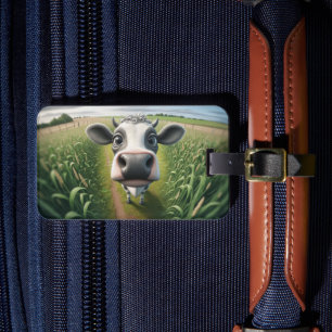 Neugierige Farmkuh Individueller Gepäckanhänger