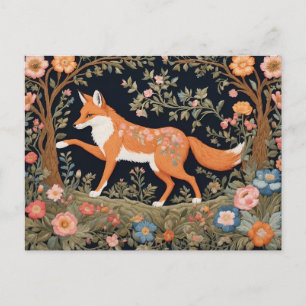 Neugierige Fox Imitate Stickereien Elegant Postkarte